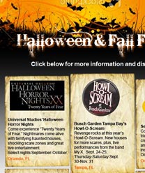 Web page design to promote partners during halloween